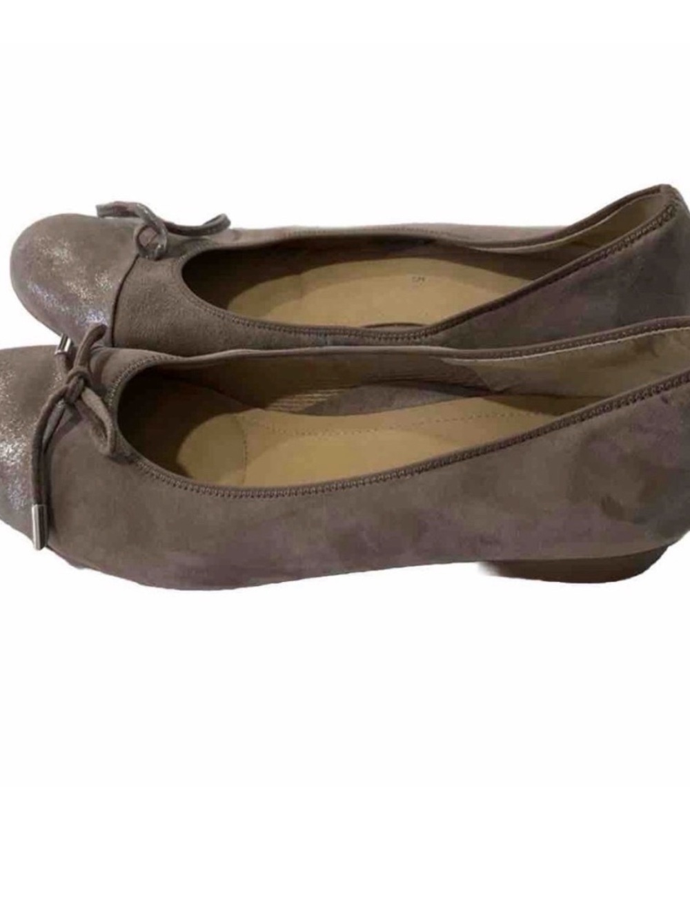 Ara Classic Taupe Bow Ballet Flats - Women's wComfortable Slip-Ons